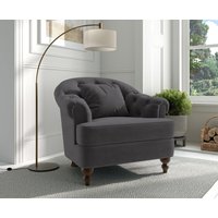 Product photograph of Richmond Dark Grey Velvet Accent Chair from Oak Furniture Superstore
