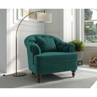 Product photograph of Richmond Green Velvet Accent Chair from Oak Furniture Superstore