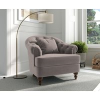 Product photograph of Richmond Grey Velvet Accent Chair from Oak Furniture Superstore