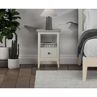 Product photograph of Ancona Oak And Soft Green Painted Lamp Table from Oak Furniture Superstore