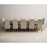 Product photograph of Extending Olympia 180cm Oak And Soft White Painted Dining Table With 6 Brown Scroll Back Chairs from Oak Furniture Superstore