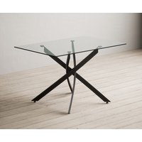Product photograph of Bernini 120cm Black Leg Rectangular Glass Dining Table from Oak Furniture Superstore