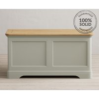 Product photograph of Brampton Soft Green Painted Blanket Box from Oak Furniture Superstore