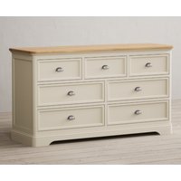 Product photograph of Madley Oak And Cream Painted Wide Chest Of Drawers from Oak Furniture Superstore