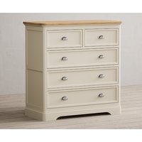 Product photograph of Madley Oak And Cream Painted 2 Over 3 Chest Of Drawers from Oak Furniture Superstore