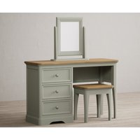 Product photograph of Brampton Soft Green Painted Dressing Table Set from Oak Furniture Superstore