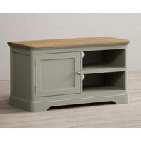 Product photograph of Brampton Soft Green Painted Small Tv Cabinet from Oak Furniture Superstore