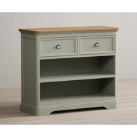 Product photograph of Brampton Soft Green Painted Storage Console Table from Oak Furniture Superstore