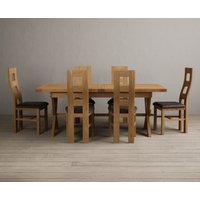 Product photograph of Extending Buckley 200cm Solid Oak Dining Table With 10 Blue Natural Chairs from Oak Furniture Superstore