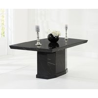 Product photograph of Carvelle 160cm Black Pedestal Marble Dining Table from Oak Furniture Superstore