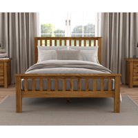 Product photograph of Harrogate Rustic Solid Oak Double Bed from Oak Furniture Superstore