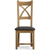 Product photograph of Linen Natural Solid Oak Chairs from Oak Furniture Superstore