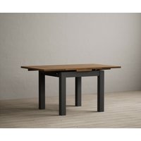 Product photograph of Extending Buxton 90cm Oak And Charcoal Grey Painted Dining Table from Oak Furniture Superstore