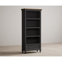 Product photograph of Francis Oak And Charcoal Grey Painted Tall Bookcase from Oak Furniture Superstore