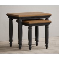 Product photograph of Francis Oak And Charcoal Grey Painted Nest Of Tables from Oak Furniture Superstore