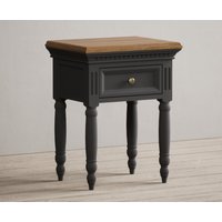 Product photograph of Francis Oak And Charcoal Grey Painted Bedside Table from Oak Furniture Superstore