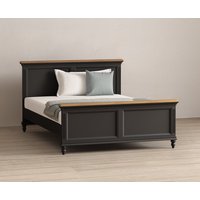 Product photograph of Francis Oak And Charcoal Grey Painted King Size Bed from Oak Furniture Superstore