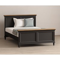 Product photograph of Francis Oak And Charcoal Grey Painted Double Bed from Oak Furniture Superstore
