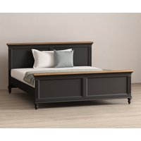 Product photograph of Francis Oak And Charcoal Grey Painted Super King Bed from Oak Furniture Superstore