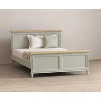 Product photograph of Francis Oak And Soft Green Painted King Size Bed from Oak Furniture Superstore