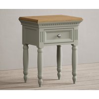 Product photograph of Francis Oak And Soft Green Painted Bedside Table from Oak Furniture Superstore
