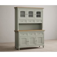 Product photograph of Francis Oak And Soft Green Painted Large Dresser from Oak Furniture Superstore