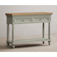 Product photograph of Francis Oak And Soft Green Painted Console Table from Oak Furniture Superstore
