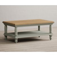 Product photograph of Francis Oak And Soft Green Painted Petite Coffee Table from Oak Furniture Superstore