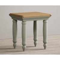 Product photograph of Francis Oak And Soft Green Painted Dressing Table Stool from Oak Furniture Superstore