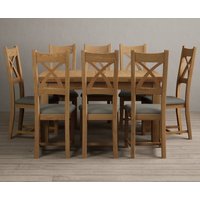 Product photograph of Extending Buxton 140cm Solid Oak Dining Table With 6 Black Natural Solid Oak Chairs from Oak Furniture Superstore