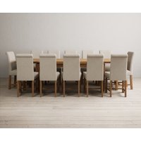 Product photograph of Extending Buxton 180cm Solid Oak Dining Table With 6 Natural Scroll Back Chairs from Oak Furniture Superstore