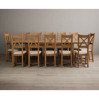 Product photograph of Extending Buxton 180cm Solid Oak Dining Table With 12 Charcoal Grey Natural Solid Oak Chairs from Oak Furniture Superstore