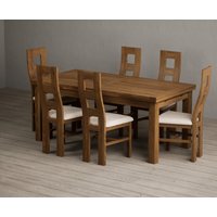Product photograph of Extending Buxton 180cm Rustic Solid Oak Dining Table With 10 Charcoal Grey Rustic Solid Oak Chairs from Oak Furniture Superstore