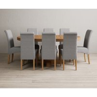 Product photograph of Extending Helmsley Oak Pedestal Dining Table With 4 Natural Scroll Back Chairs from Oak Furniture Superstore