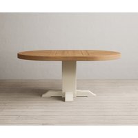 Product photograph of Extending Helmsley Oak And Cream Painted Pedestal Dining Table from Oak Furniture Superstore