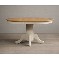 Product photograph of Extending Hertford 100cm - 130cm Oak And Cream Painted Pedestal Dining Table from Oak Furniture Superstore