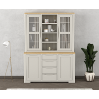 Product photograph of Alba Oak And Soft White Painted Large Dresser from Oak Furniture Superstore
