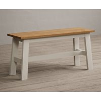 Product photograph of Kendal Small Solid Oak And Cream Painted Bench from Oak Furniture Superstore