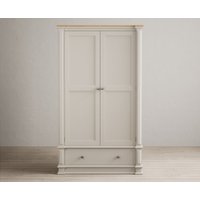 Product photograph of Lawson Oak And Soft White Painted Double Wardrobe from Oak Furniture Superstore