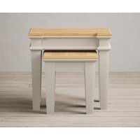 Product photograph of Lawson Oak And Soft White Painted Nest Of Tables from Oak Furniture Superstore
