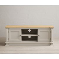 Product photograph of Lawson Oak And Soft White Painted Large Tv Cabinet from Oak Furniture Superstore