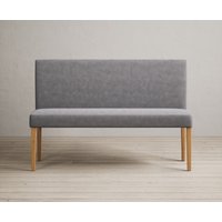 Product photograph of Lila Large Velvet Grey Bench With Back from Oak Furniture Superstore