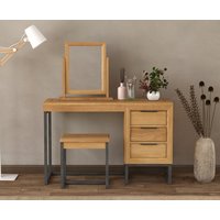 Product photograph of Loft Solid Oak Dressing Table Set from Oak Furniture Superstore