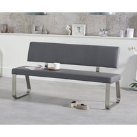 Product photograph of Austin Large Grey Bench With Back from Oak Furniture Superstore
