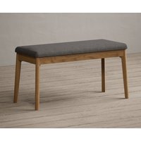 Product photograph of Nordic Grey Linen Bench from Oak Furniture Superstore