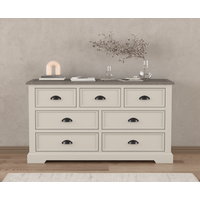 Product photograph of Dartmouth Oak And Soft White Painted Wide Chest Of Drawers from Oak Furniture Superstore