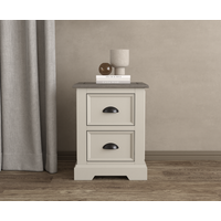 Product photograph of Dartmouth Oak And Soft White Painted 2 Drawer Bedside Chest from Oak Furniture Superstore