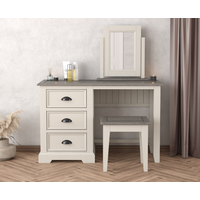 Product photograph of Dartmouth Oak And Soft White Painted Dressing Table Set from Oak Furniture Superstore
