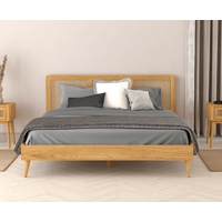 Product photograph of Oak Rattan Super King Size Bed from Oak Furniture Superstore