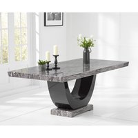 Product photograph of Novara 200cm Dark Grey Pedestal Marble Dining Table from Oak Furniture Superstore